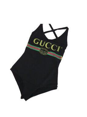 Gucci Swimwear Black Nylon Polyurethane Logo Dress XS